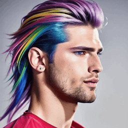 Mullet Rainbow Hairstyle profile picture for men